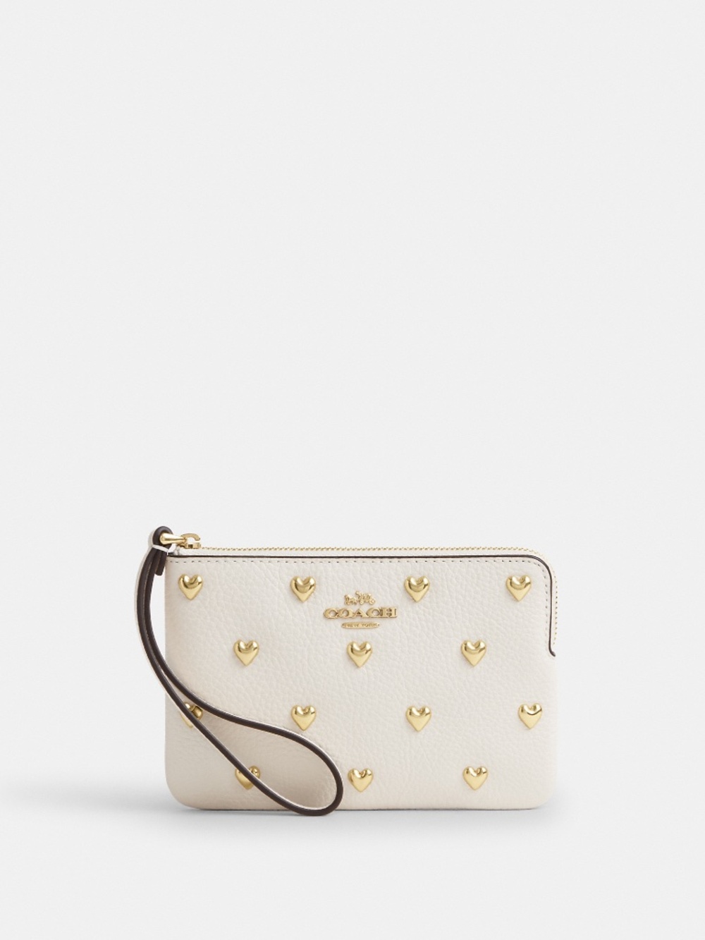 Coach Outlet Corner Zip Wristlet With Heart Rivets